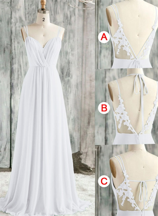 Convertible Bridesmaid Dresses with Lace Spaghetti Straps