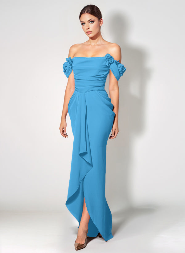 Off-The-Shoulder Elastic Satin Bridesmaid Dresses With Ruffle Trumpet/Mermaid