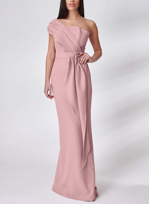 One-Shoulder Sleeveless Elastic Satin Bridesmaid Dresses