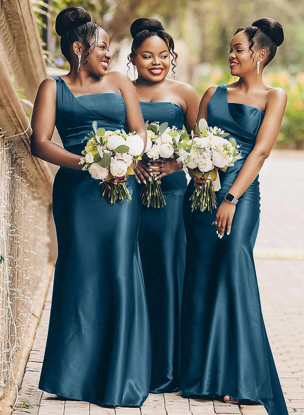 One-Shoulder Satin Bridesmaid Dresses