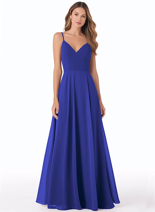 Chiffon V-Neck A-Line Bridesmaid Dresses