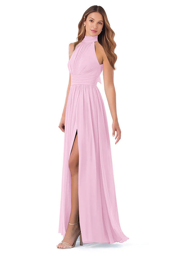 Bridesmaid Dresses: High Neck Chiffon with Bow