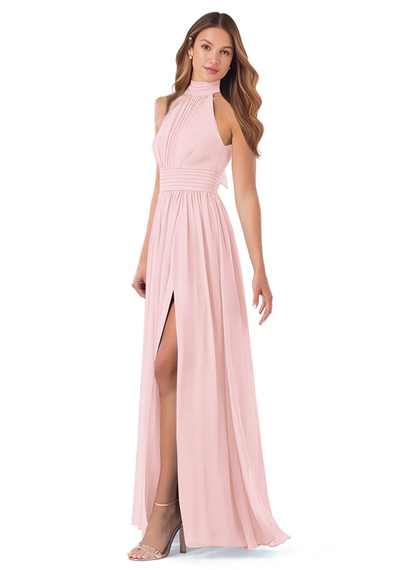 Bridesmaid Dresses: High Neck Chiffon with Bow