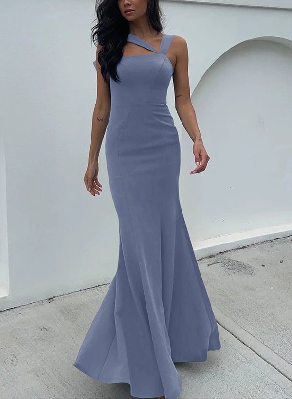 One Shoulder Trumpet Mermaid Open Back Bridesmaid Dresses With Bow