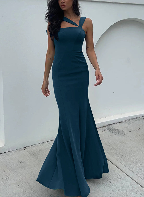 One Shoulder Trumpet Mermaid Open Back Bridesmaid Dresses With Bow