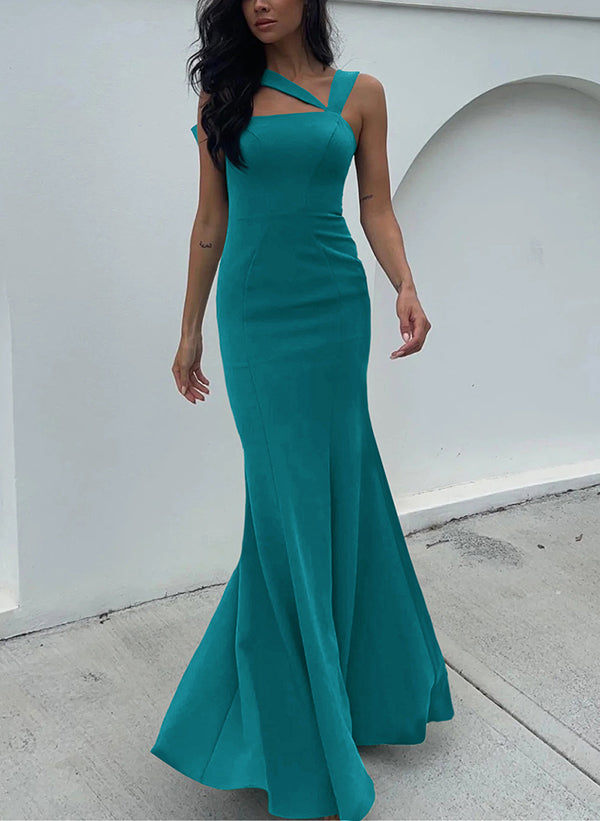 One Shoulder Trumpet Mermaid Open Back Bridesmaid Dresses With Bow