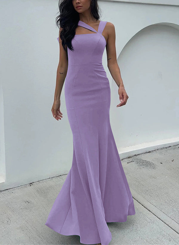 One Shoulder Trumpet Mermaid Open Back Bridesmaid Dresses With Bow