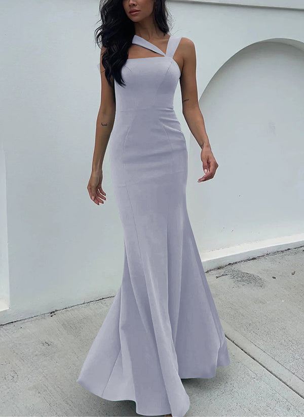 One Shoulder Trumpet Mermaid Open Back Bridesmaid Dresses With Bow