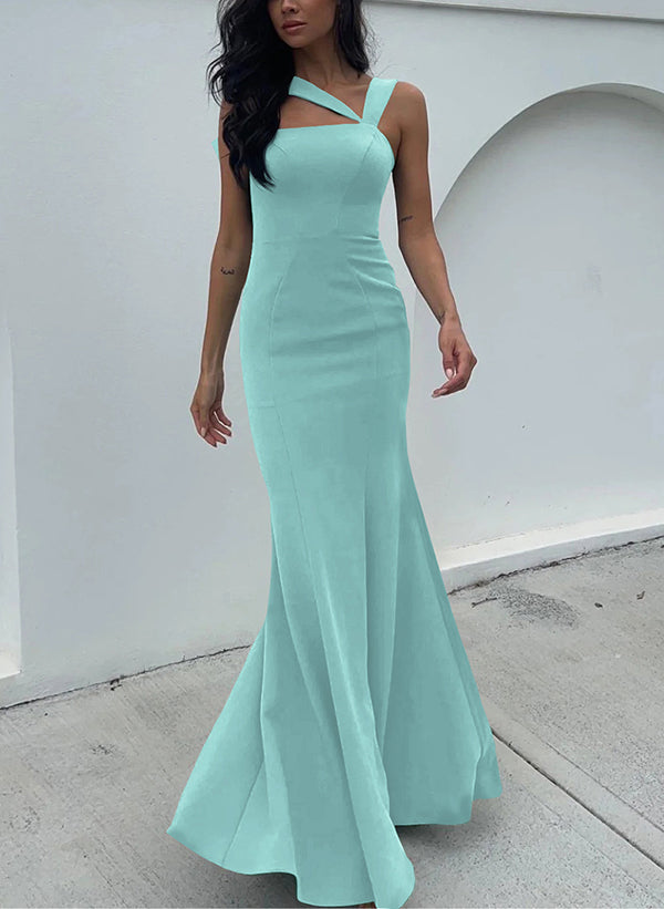 One Shoulder Trumpet Mermaid Open Back Bridesmaid Dresses With Bow