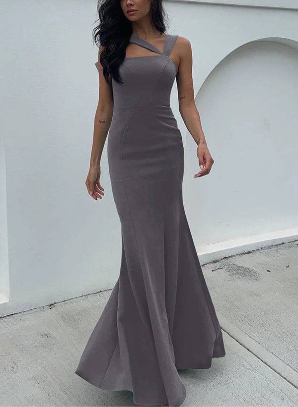 One Shoulder Trumpet Mermaid Open Back Bridesmaid Dresses With Bow