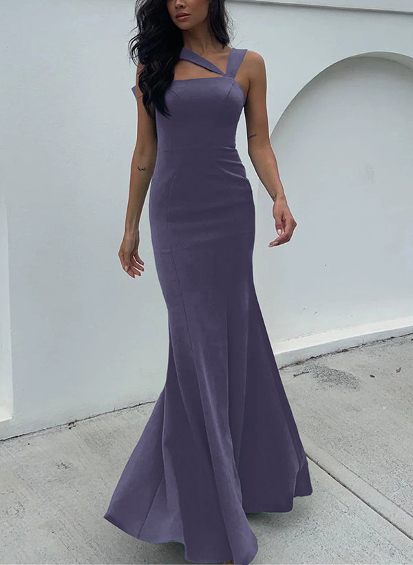 One Shoulder Trumpet Mermaid Open Back Bridesmaid Dresses With Bow