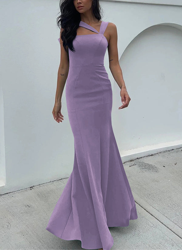 One Shoulder Trumpet Mermaid Open Back Bridesmaid Dresses With Bow